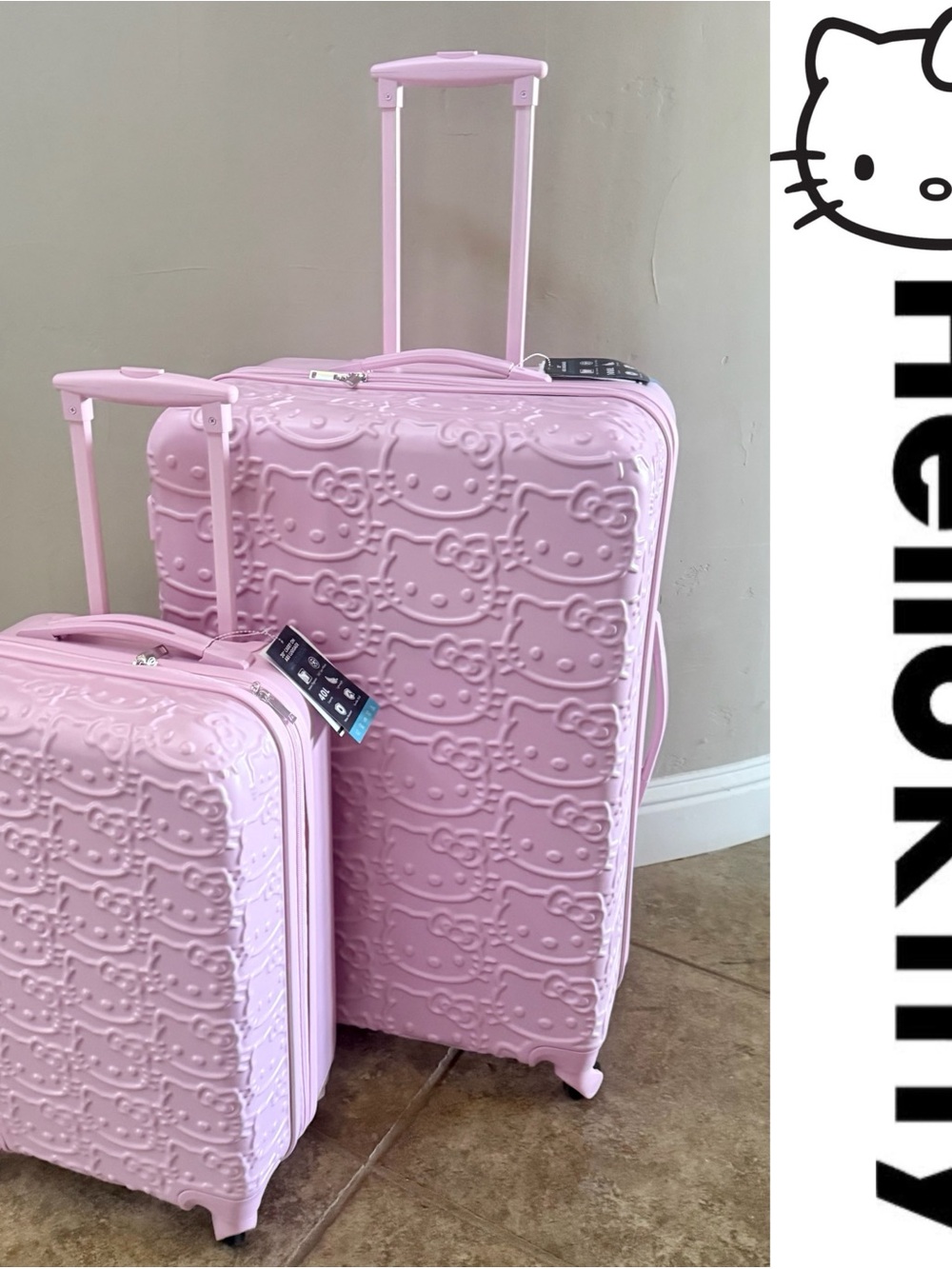 HELLO KITTY all Pink Light Weight luggage set 20” & 28”